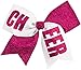 Chassé Girls' Cheer Performance Hair Bow Glitter Fuchsia/White