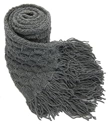 Handmade Chunky Soft Acrylic Scarf in Cozy Gray (100% Hand-knitted/clever Gift Idea for Men)