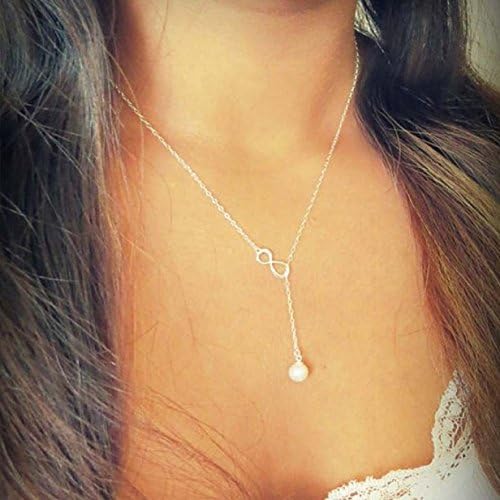 ABC® Womens Imitation Pearls Leaf Pendant Necklace Lariat Alloy Necklace