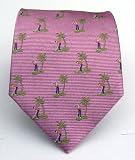 100% Silk Woven Pink Golf Extra Long Tie