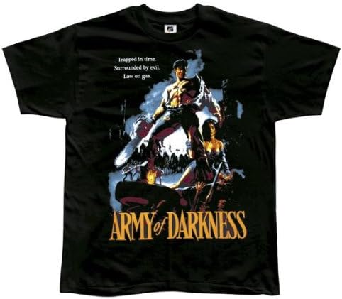 ARMY OF DARKNESS "TRAPPED IN TIME" Licensed Men's S/S Black T-Shirt, Small