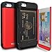 TORU CX PRO iPhone SE Wallet Case with Hidden ID Slot Credit Card Holder Hard Cover for Apple iPhone SE/iPhone 5S / iPhone 5 - Red