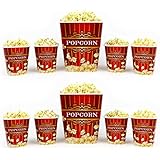 Popcorn Bucket Set - 2 Large & 8 Small Paramount Plastic Serving Bowl Tubs