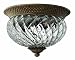 Hinkley 4102PZ, Plantation Round Glass Flush Mount Lighting, 2 Light, 120 Total Watts, Bronze