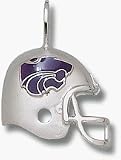 Kansas State Wildcats Enamel Power Cat Helmet Pendant - Sterling Silver Jewelry