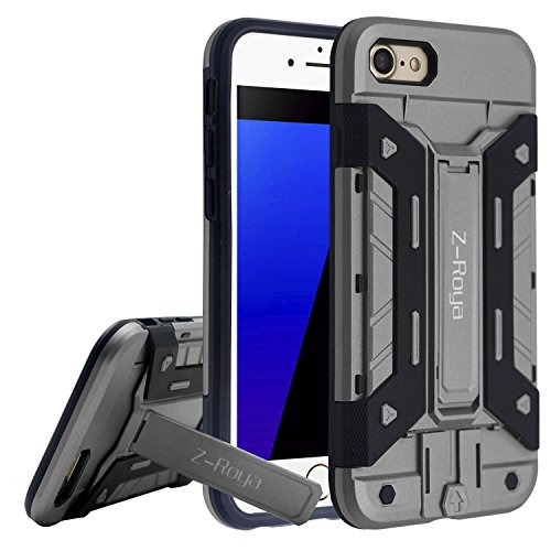 iPhone 7 Case,Z-Roya [Wallet Card Slot][Kick-Stand][Ultra Armor]Triple Layer Hybrid Case With Card Slot Slide & Kickstand for iPhone 7 4.7