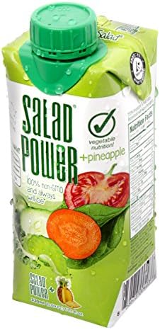 SaladPower® +Pineapple Drinkable Salad 11.1 Ounce Juice (Pack of 4)