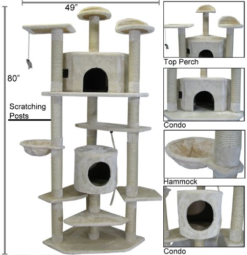 New 80″ Cat Tree Condo Pet Furniture Scratching Post Pet House Premium Quality