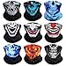 VCZUIUC Skeleton Headband Skull Face Mask Seamless Bandana Head Wrap Scarf Neck Warmer Headwear Balaclava for Sports (9PCS Skull Series-3)