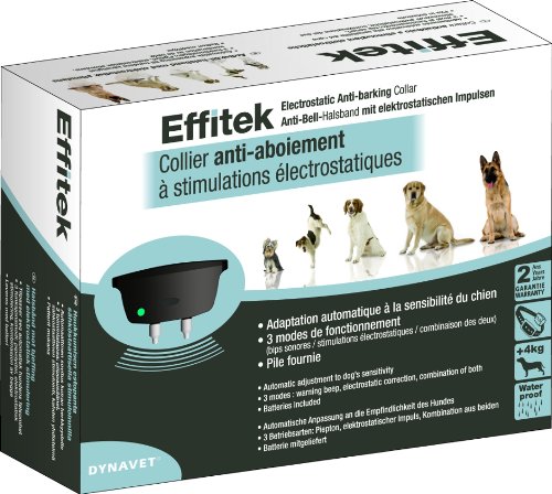 Dynavet - Collier pour chien - anti-aboiement à  stimulations electrostatiques - Effitek Collier electrostatique