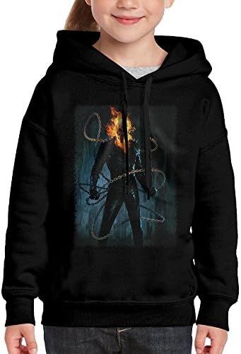 OU KARRI Ghost Rider 2007 Superhero Film Hoodies For Girls Youth Sweatshirt X-Large