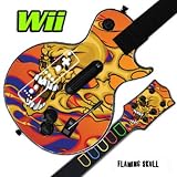 GUITAR HERO 3 III Faceplate Skin Skins for Nintendo Wii Les Paul - Flaming Skull
