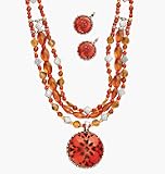 Avon Pierced Spice Colored Pendant Necklace Gift Set