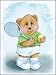 Sports Bear Tennis Star - Childrens Wall Art, Kids Wall Art, Nursery Wall Art