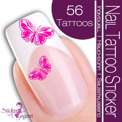 Nail Tattoo Sticker Schmetterling - pink Preisvergleich