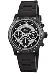 JBW Womens JB-6243-L "Venus" Sport All Black Designer Silicone Diamond Watch