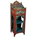 Handmade Asian Furniture - 38" Teal & Red Tibetan Buddhist Shrine Hall / End Table