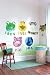 Wallies Nursery Animal Faces Pig Monkey Cat Big Mural