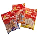 FunBites Rounds Beefhide Dog Chews (Beef, Liver, Chicken), 5-Count Bags (Pack of 12)