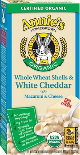 Annie's Homegrown Organic Whole Wheat Shells & Cheddar, 6-Ounce Boxes (Pack of 12)
