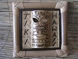 BAMBOO TIKI SIGN TIKI HAWAII W/ BAMBOO TIKI MASK - TIKI BAR DECOR