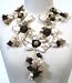 "Josephine" Floral Soft Fabric Jewelry Statement Necklace Ivory Beige Brown