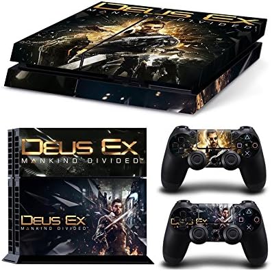 Sony PlayStation 4 Skin Decal Sticker Set - Deus Ex Mankind Divided (1 Console Sticker + 2 Controller Stickers + 2 Small Stickers, Style 1)