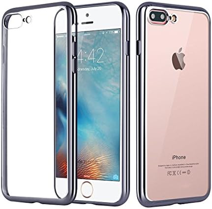 iPhone 7 Plus Case, Vomocase Slim Plating Crystal Clear Soft TPU Gel Shockproof Cover Case for apple iPhone 7 Plus 5.7 inch (2016) (Black)