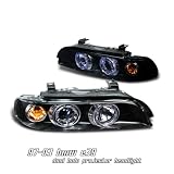 BMW 1997-2003 BMW 5 SERIES - E39 BLACK 1PC W/HALO HEADLIGHT-PROJECTOR Performance Head light/ lamp 1 set RH & LH 1997,1998,1999,2000,2001,2002,2003
