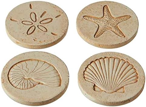 Sea Treasures Coastal Design Beach Themed Coaster Set (Set of 4)