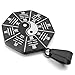 Men's Stainless Steel Pendant Necklace Black White Yin Yang -with 23 inch Chain
