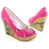 Ed Hardy Womens Casablanca Wedge Pump,Fuchsia 10SCA106W,6 M US 51ARkxAiXAL. SL160 Ed Hardy Womens Casablanca Wedge Pump,Fuchsia 10SCA106W,6 M US