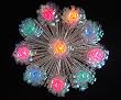 8" Lighted Shimmering Iridescent Retro Burst Christmas Tree Topper -Multi Lights