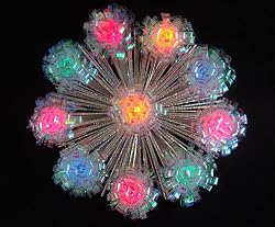 8" Lighted Shimmering Iridescent Retro Burst Christmas Tree Topper -Multi Lights