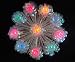 8" Lighted Shimmering Iridescent Retro Burst Christmas Tree Topper -Multi Lights