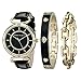 Anne Klein Women's AK/1938GBST Premium Crystal Analog Quartz Black Watch Set