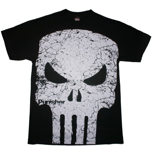  MARVEL PUNISEHR "CRACKED FACE" Licensed Black Cotton Tee