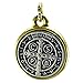 Bling Cartel Medalla De San Benito Saint St Benedict Medallion Antiqued Two Tone Silver & Gold Finish 20mm Medal