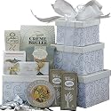 Silver Swirls Premium Gourmet Food Gift Tower with Smoked Salmon Pate