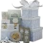 Silver Swirls Premium Gourmet Food Gift Tower with Smoked Salmon Pate