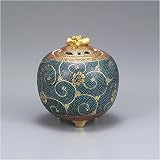 九谷焼 香炉 本金青粒鉄仙の画像