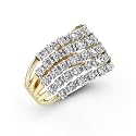 10K Yellow Gold Five Ribbon Diamond Women's Ring