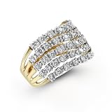 51ARz0CjMhL. SL160  10K Yellow Gold Five Ribbon Diamond Women’s Ring