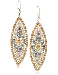 Miguel Ases Pink Angular Small Marquis Drop Earrings