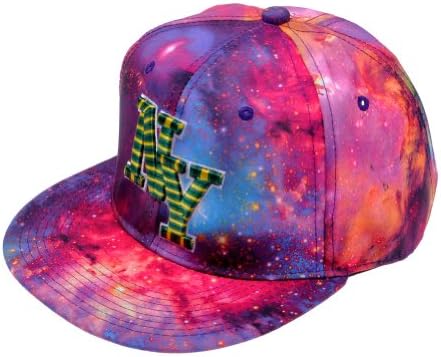 Women's 2014 NEW YORK Striped Pattern Flatbill Adjust Baseball Hat (Galaxy)
