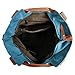BMC Womens Cyan Blue Textured Canvas Double Top Handle Lightweight Shoulder Tote Travel Shopper Handbag