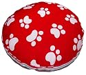 Home Fashions International Paws 30-Inch Round Pet Bed, Red