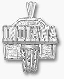Indiana Hoosiers Indiana Basketball Backboard Pendant - Sterling Silver Jewelry