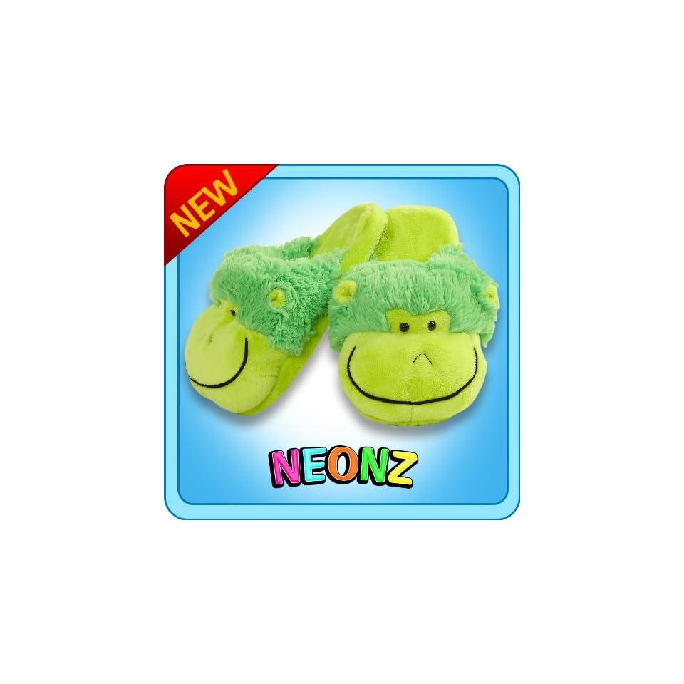 Pillow Pets Slippers Neon Monkey Medium On Popscreen