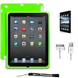 Green Smooth Durable Protective Silicone Gel Skin Cover Case for New Apple iPad 2 ( Only for iPad 2nd Generation ) * Includes a USB Data Sync Cable for your iPad